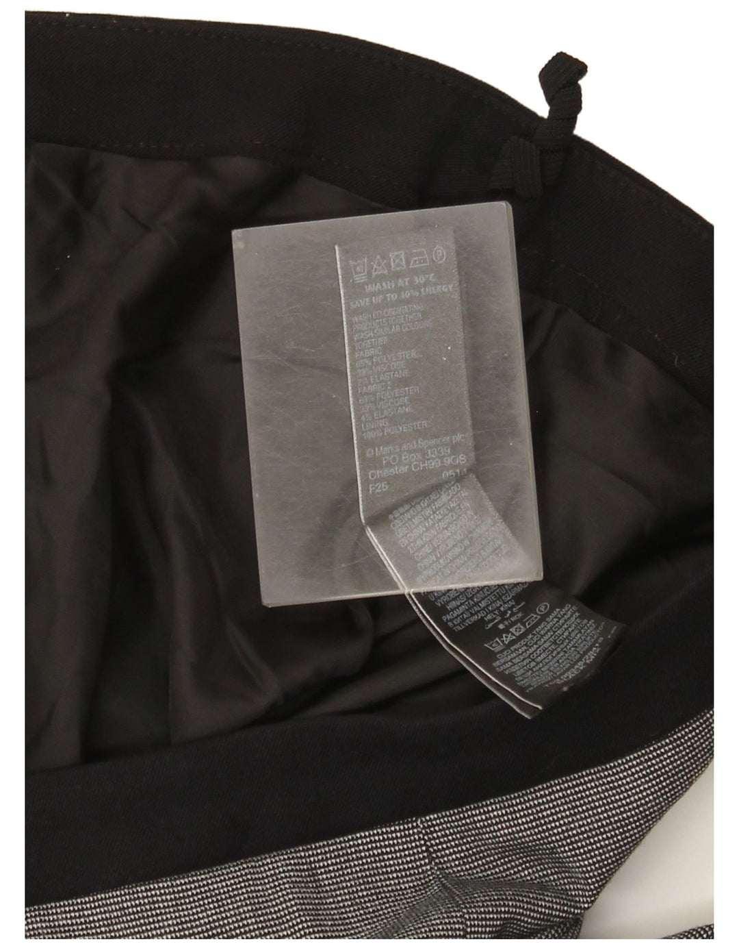 Gonna a tubino da donna Marks & Spencer UK 14 Large W34 Poliestere nero a quadri