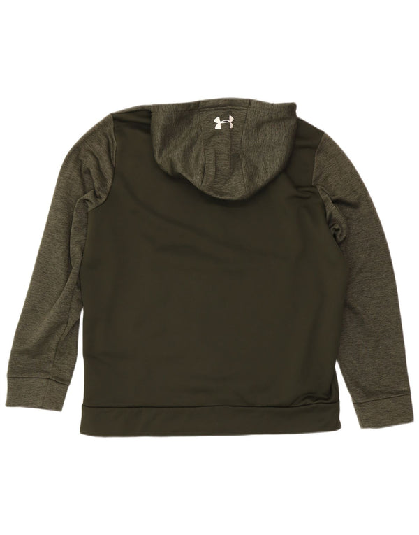 Felpa con cappuccio e zip Under Armour da uomo Cold Gear XL in poliestere chiazzato kaki