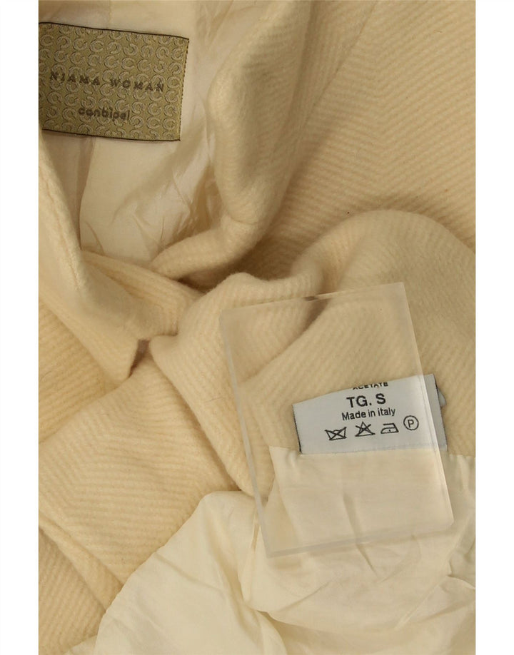 CONBIPEL Womens Overcoat UK 10 Small Beige Wool Vintage Conbipel and Second-Hand Conbipel from Messina Hembry 