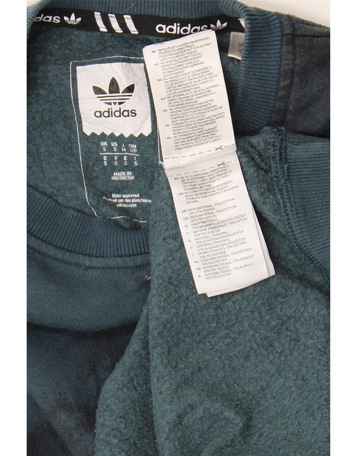 Felpa Adidas da uomo maglione piccolo blu in cotone tie dye