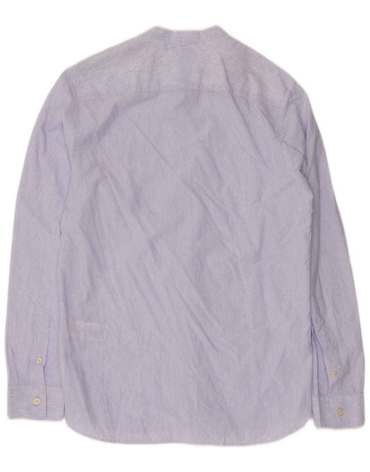 Camicia da uomo Ted Baker taglia 3 cotone gessato blu medio