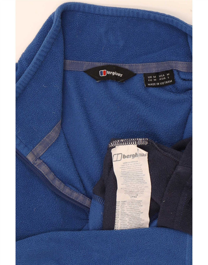 Maglione in pile da uomo Berghaus con zip e collo in poliestere color block blu medio