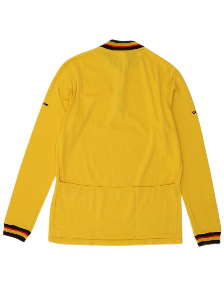 Gonso Top da uomo con zip e collo a maniche lunghe XL giallo in poliacrilico