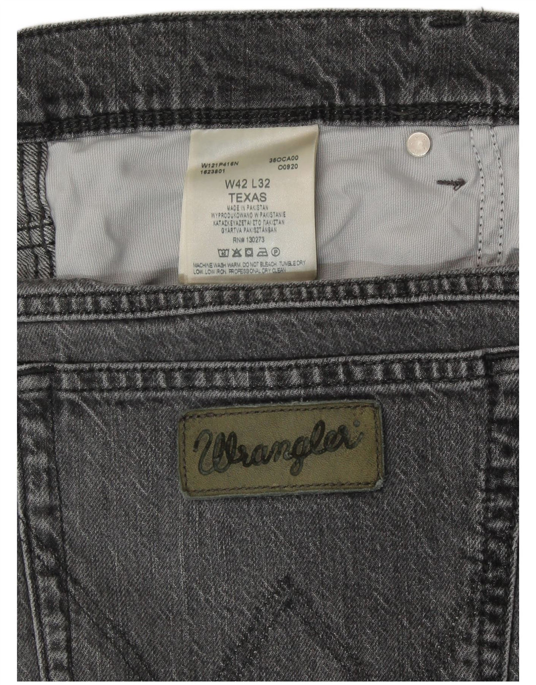 Jeans dritti da uomo Texas WRANGLER W42 L32 cotone grigio