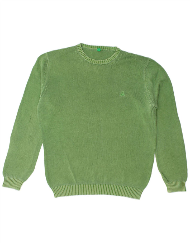 Maglione maglione girocollo da uomo Benetton verde medio