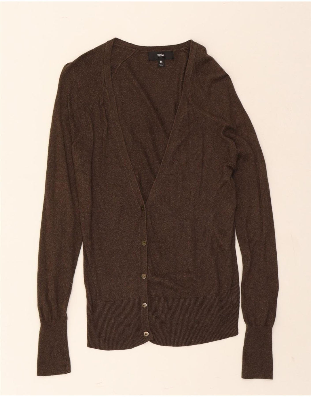 MOSSIMO Womens Cardigan Sweater UK 14 Medium Brown Nylon Vintage Mossimo and Second-Hand Mossimo from Messina Hembry 