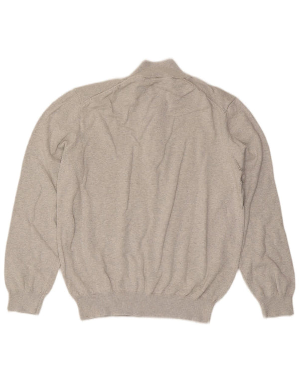 Crew Clothing Maglione da uomo con zip e collo XL in cotone grigio