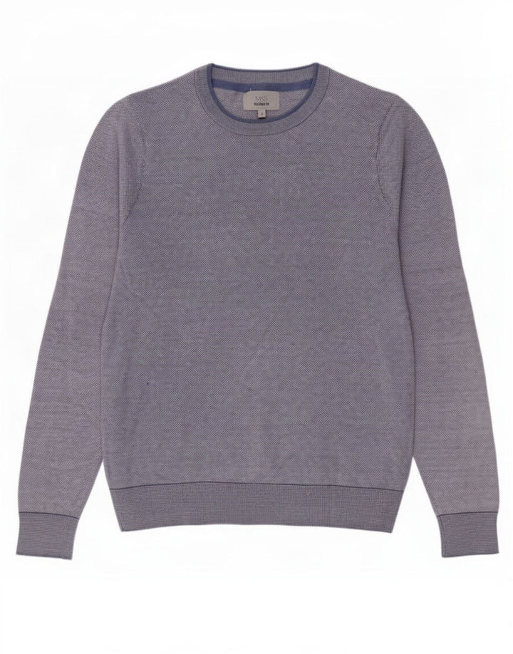 Maglione maglione girocollo da uomo Marks & Spencer su misura piccolo blu