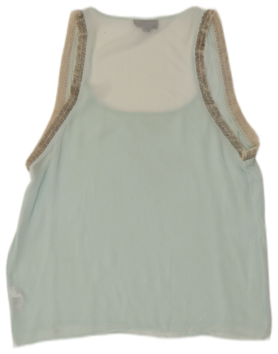 Topshop Camicetta senza maniche da donna Top UK 10 Piccolo poliestere blu