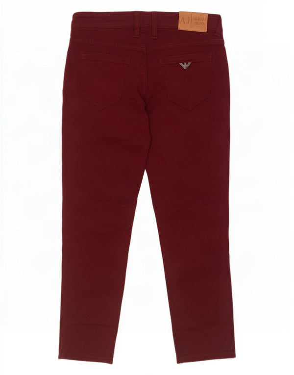 Jeans slim da donna Armani W31 L29 cotone bordeaux
