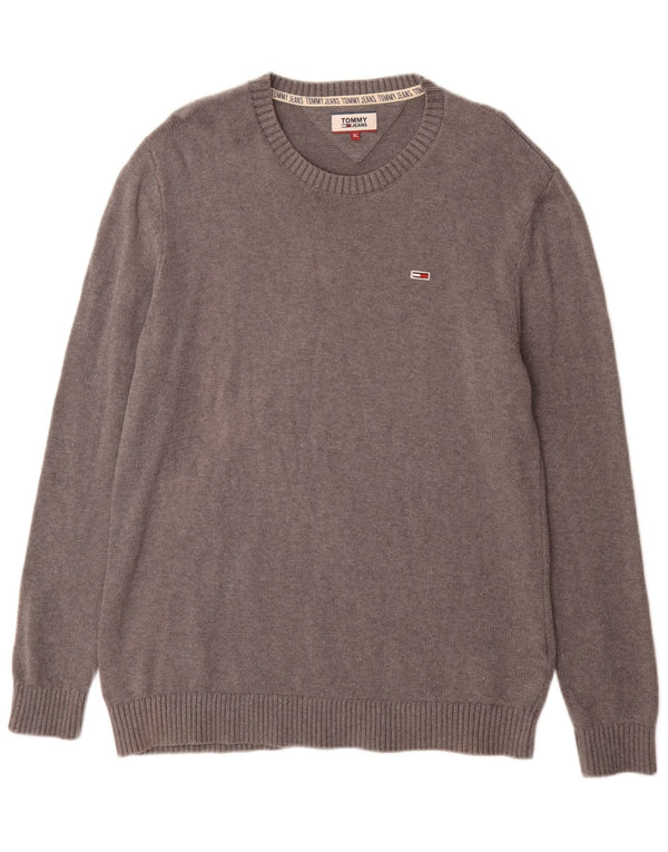 Maglione maglione con scollo a barca da uomo Tommy Hilfiger XL in cotone grigio