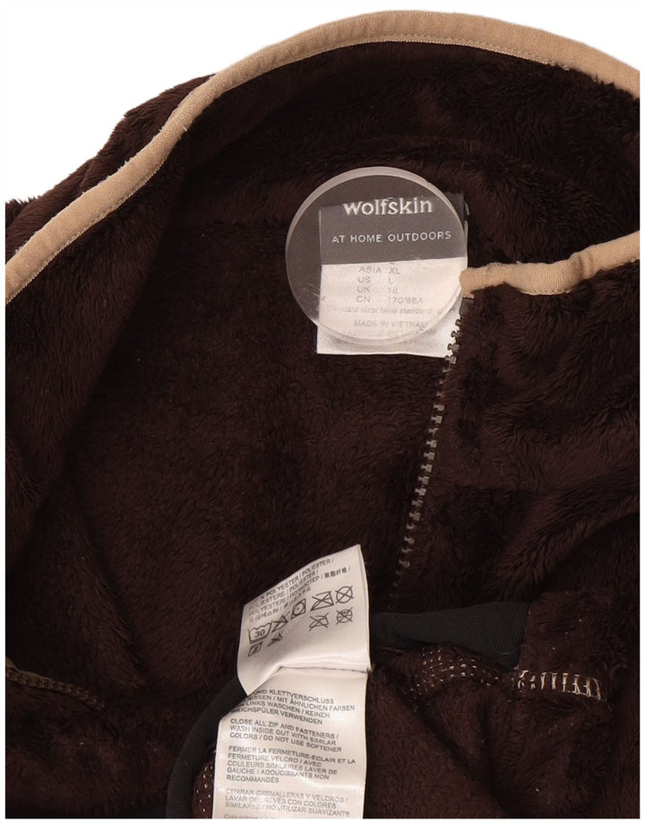 Giacca in pile da donna Jack Wolfskin UK 16 grande poliestere marrone