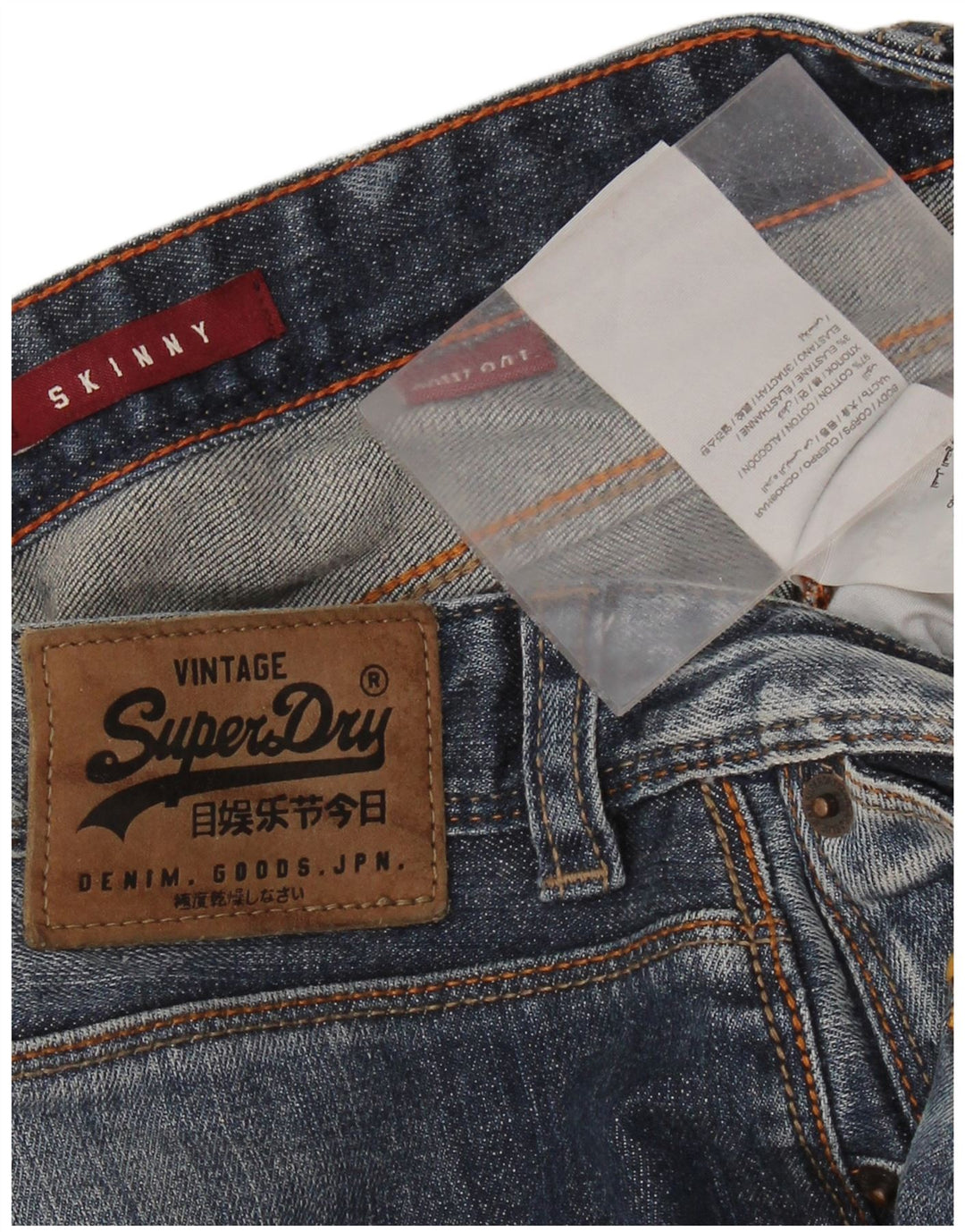 Jeans skinny da uomo SUPERDRY W36 L34 cotone blu