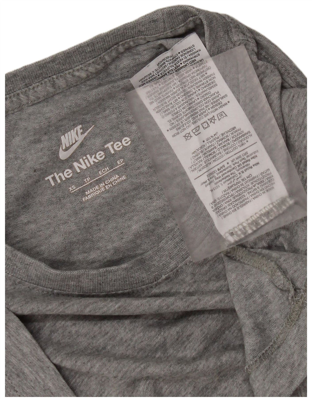 T-shirt Nike da uomo Top XS in cotone chiazzato grigio