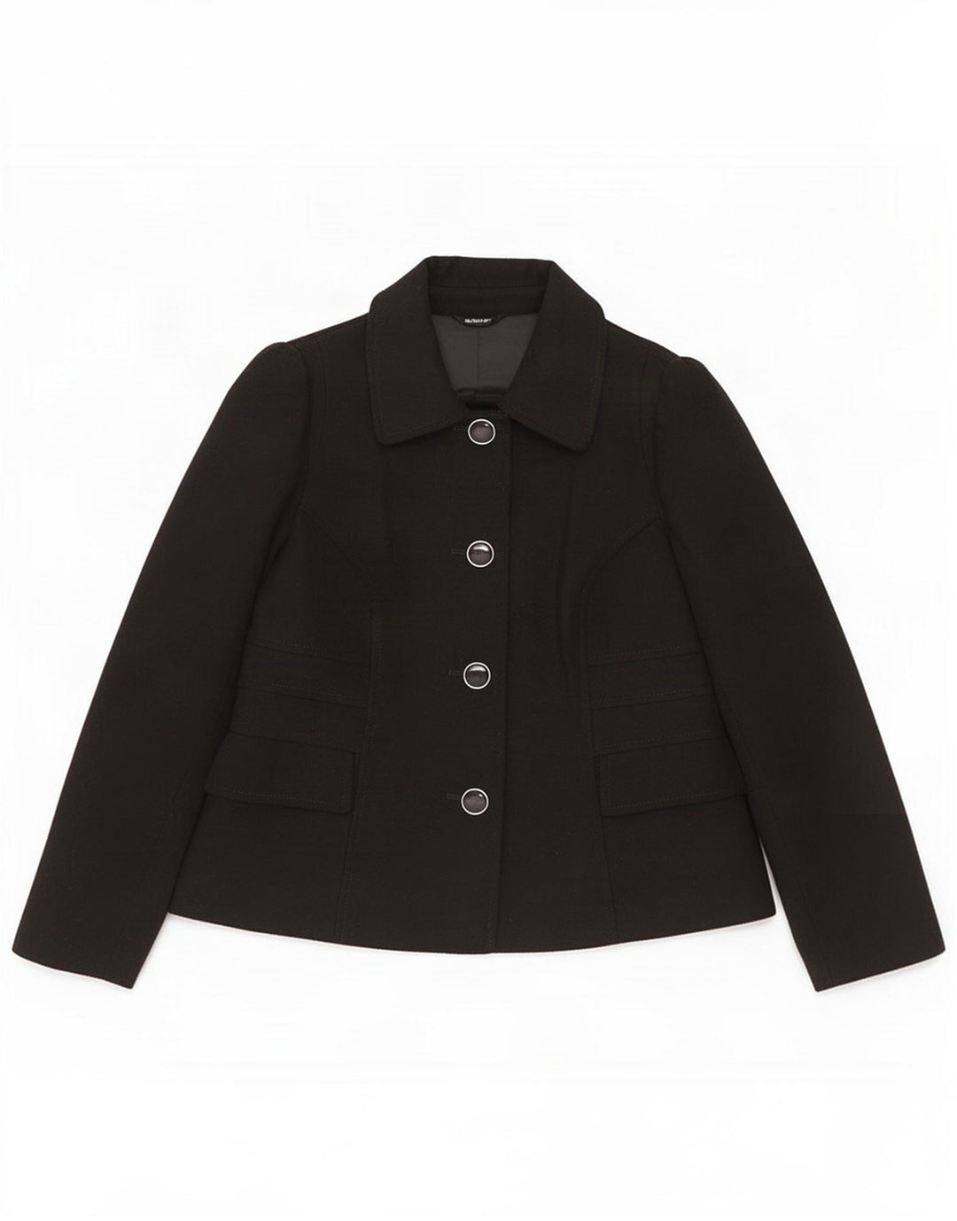 Giacca blazer a 4 bottoni Marks & Spencer da donna UK 14 poliestere nero medio