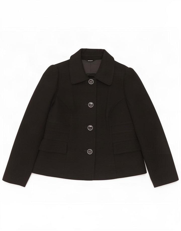 Giacca blazer a 4 bottoni Marks & Spencer da donna UK 14 poliestere nero medio