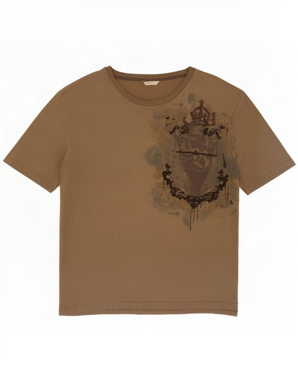 T-shirt grafica da uomo Ted Baker taglia 4 grande marrone