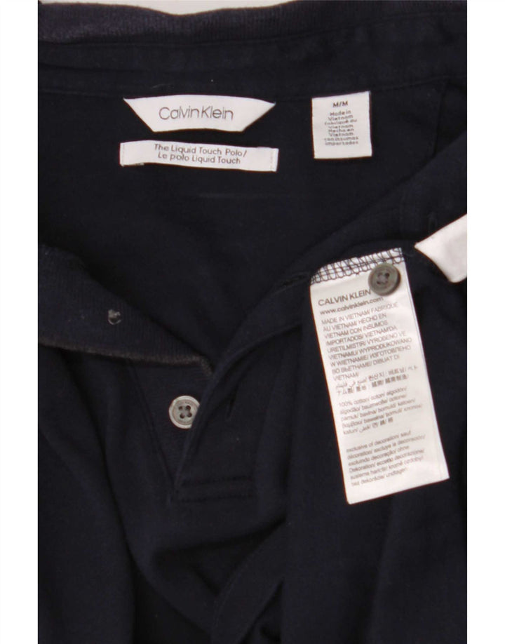Polo da uomo Calvin Klein media cotone blu navy
