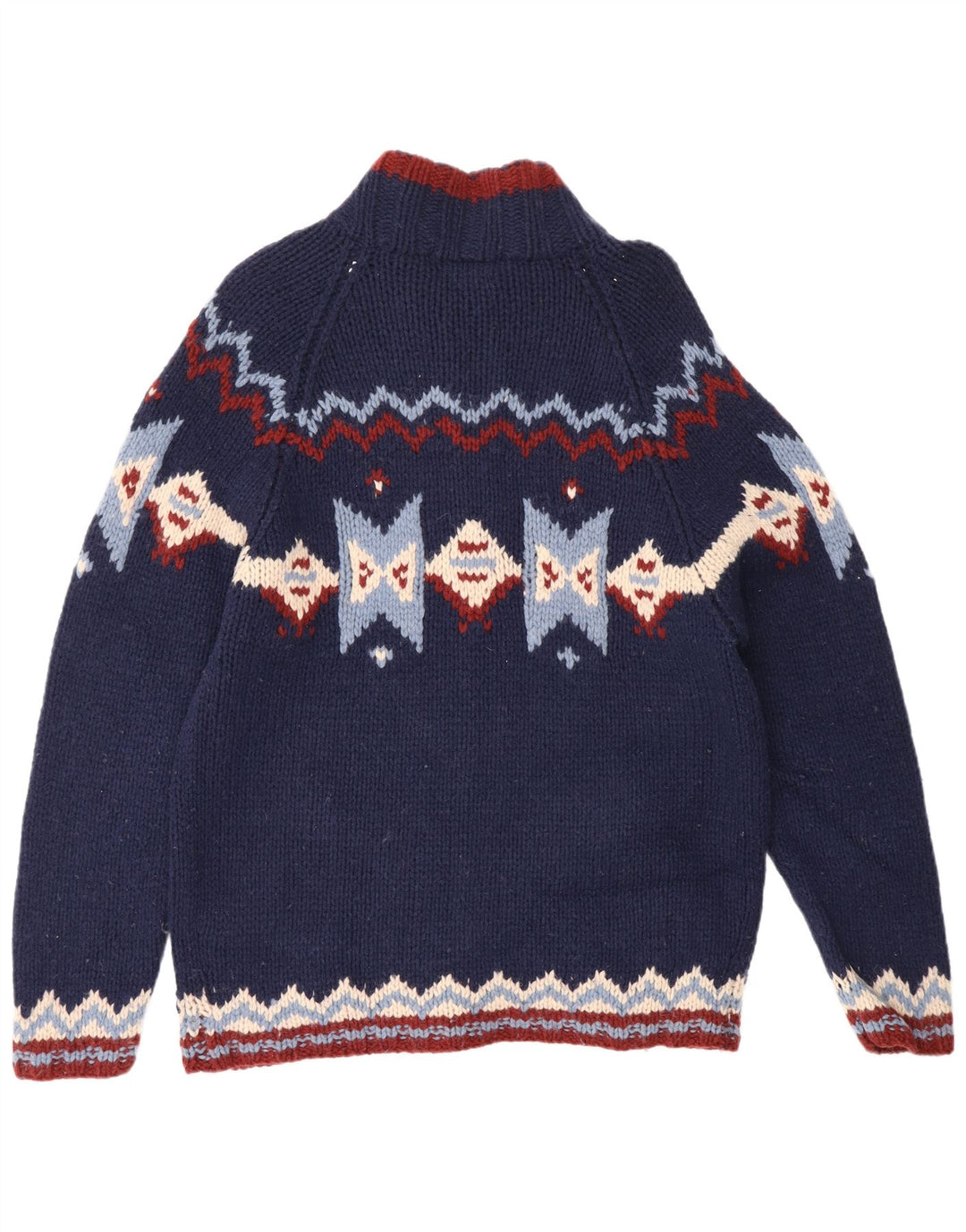 Maglione cardigan da uomo S. Moritz XL lana Fair Isle blu