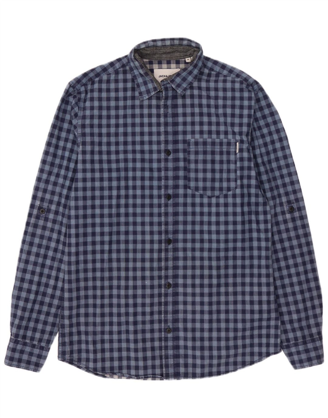 Camicia slim fit da uomo Jack & Jones a quadretti blu medio