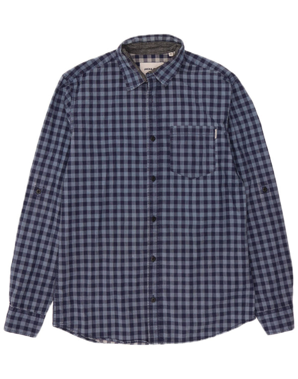Camicia slim fit da uomo Jack & Jones a quadretti blu medio