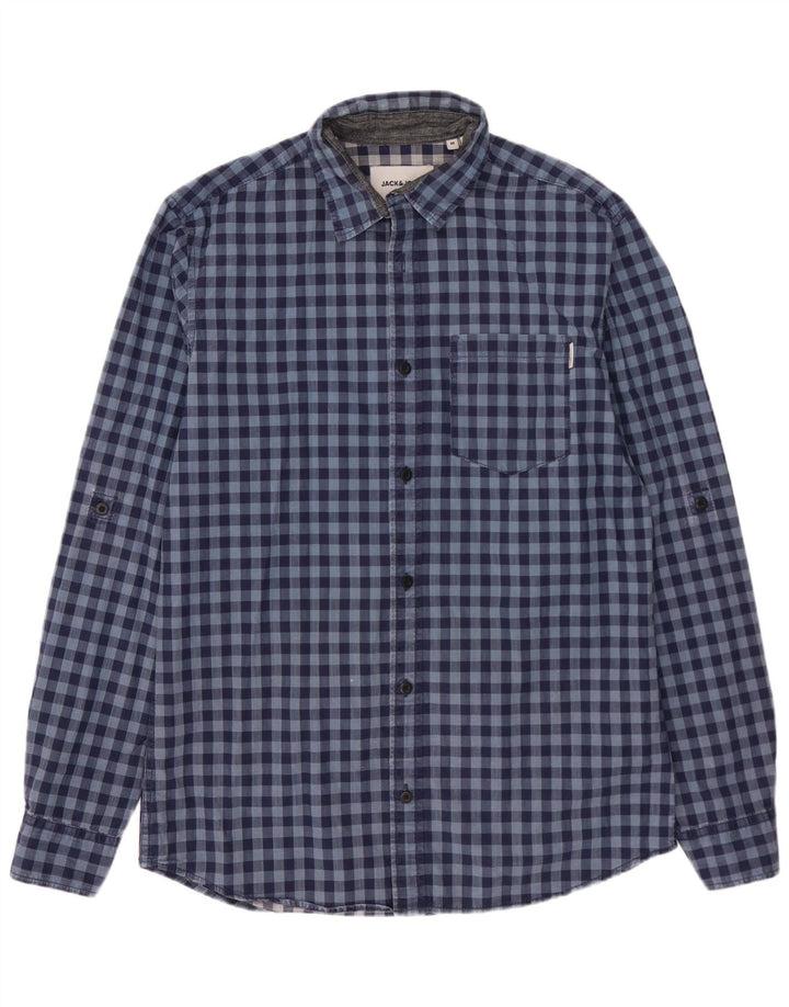 Camicia slim fit da uomo Jack & Jones a quadretti blu medio