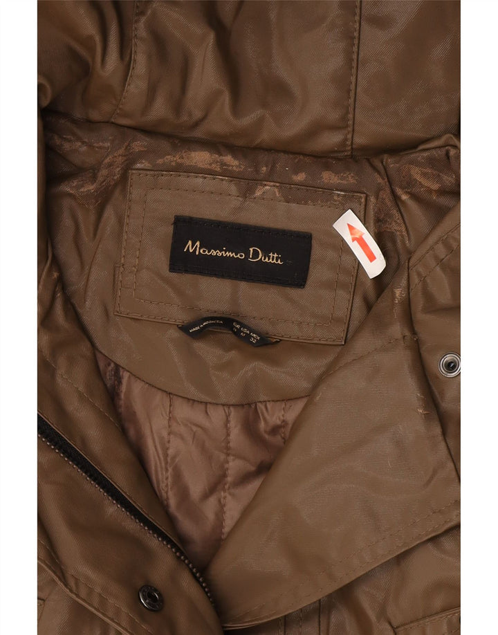 Impermeabile con cappuccio da donna Massimo Dutti UK 14 Marrone medio