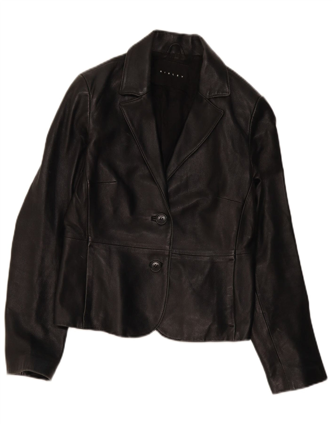 Giacca blazer in pelle da donna a 2 bottoni SISLEY IT 44 media pelle nera
