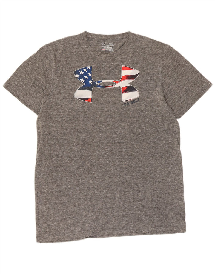 T-shirt grafica da uomo UNDER ARMOUR Heat Gear Top grigio medio chiazzato