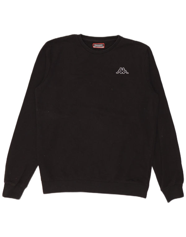 Felpa Kappa Uomo Maglione Medio Nero Cotone