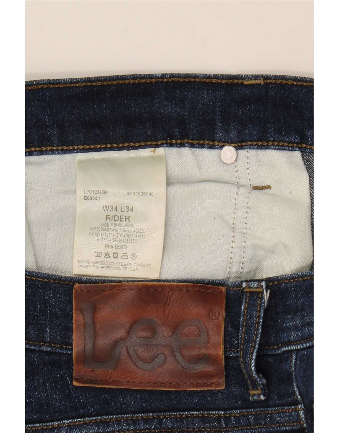 Jeans slim da uomo Lee Rider W34 L34 cotone blu