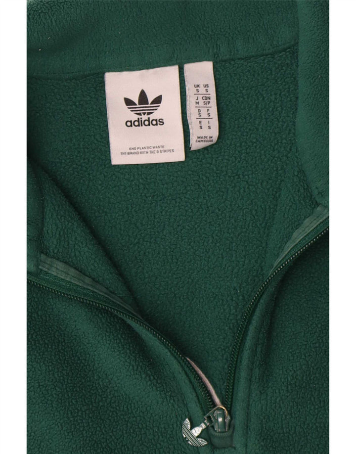 Maglione in pile grafico da uomo Adidas piccolo poliestere verde