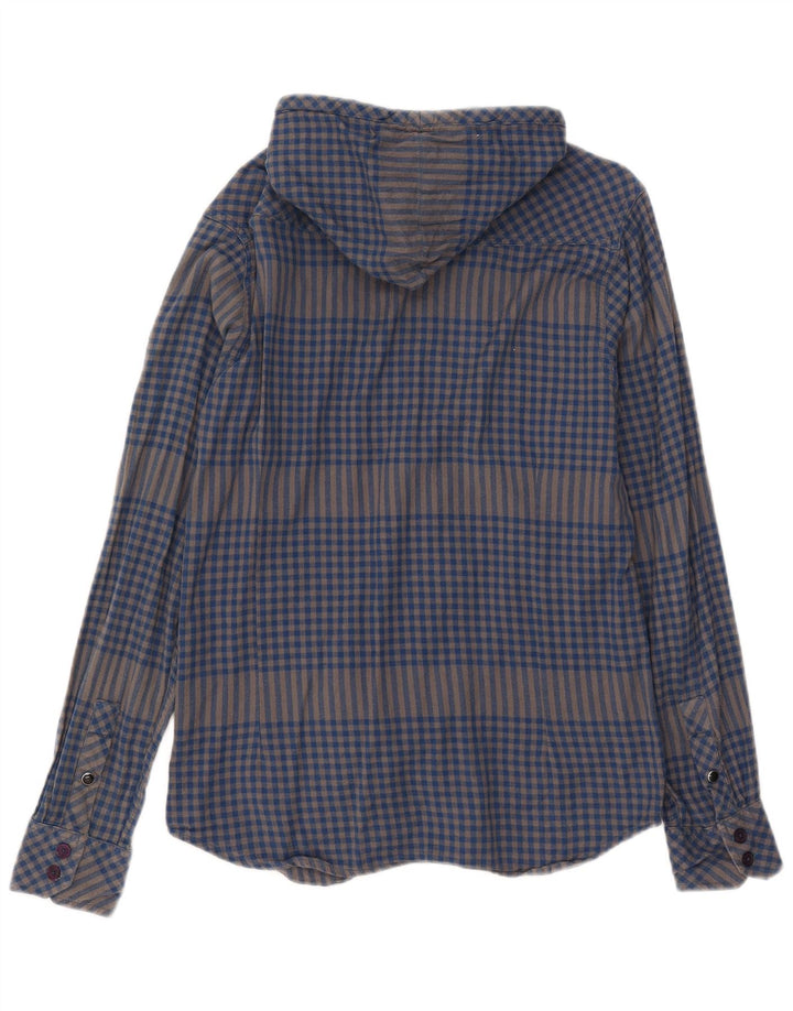 Quiksilver Camicia da uomo in flanella da boscaiolo piccola in cotone a quadretti blu