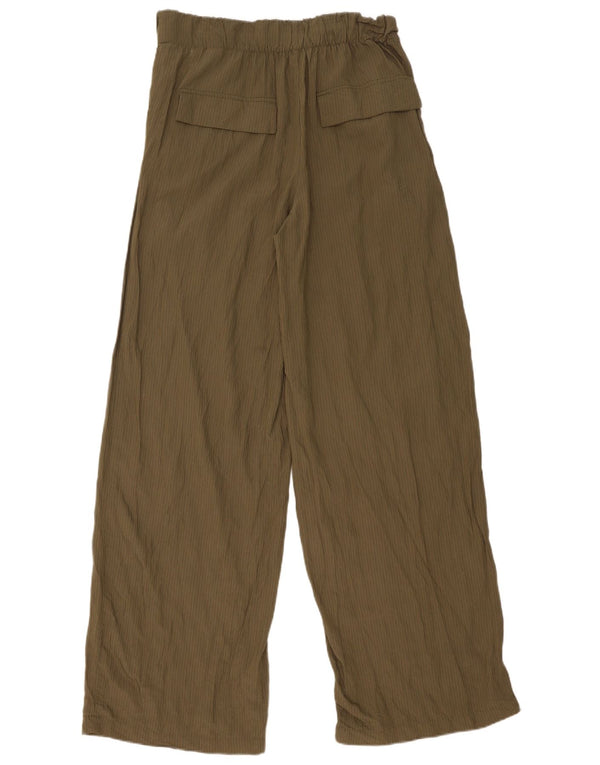 Pantaloni chino a vita alta da donna Zara medi W30 L32 gessato kaki