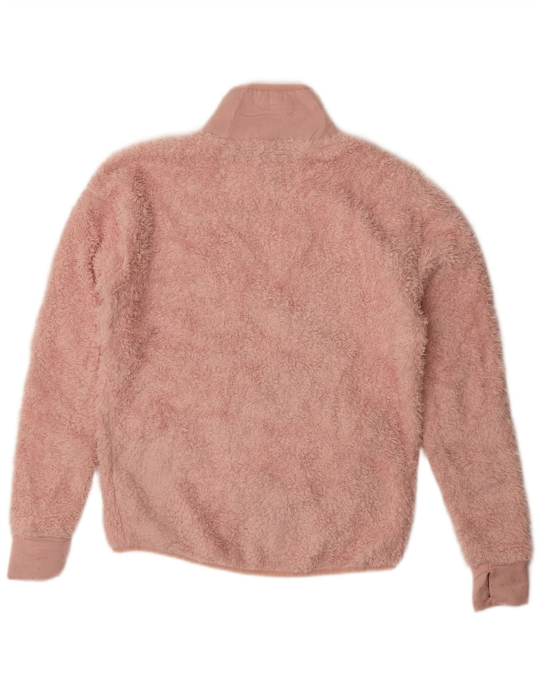 FILA Womens Oversized Fleece Jacket UK 10 Small Pink Polyester