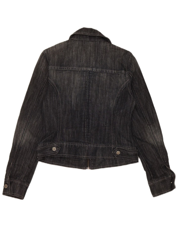 Giacca in denim corto da donna Guess UK 12 cotone nero medio