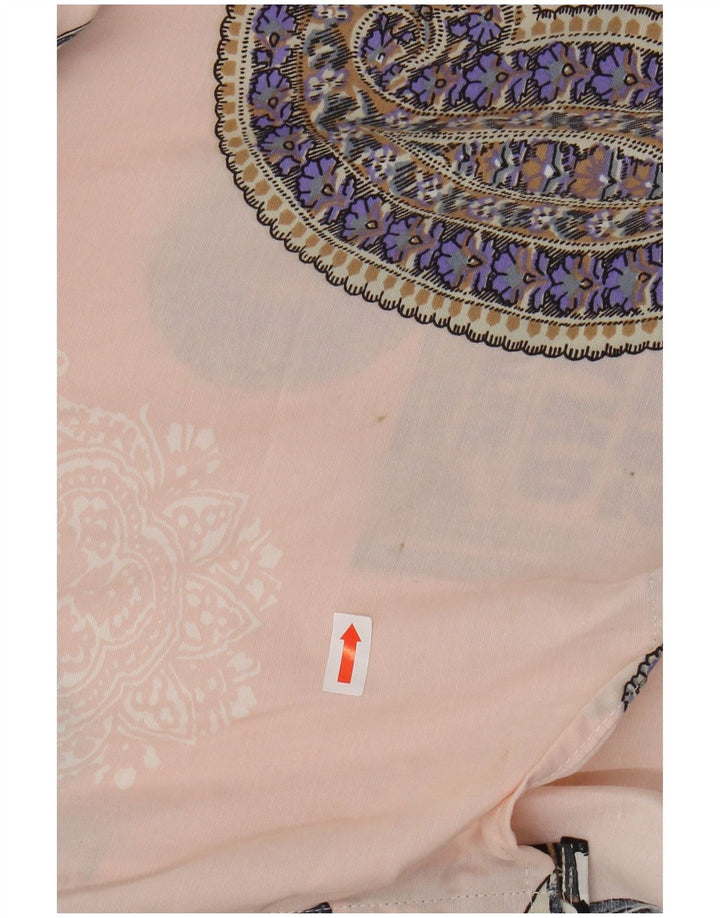 Camicia a maniche corte da uomo con motivo astratto VINTAGE XL viscosa patchwork rosa