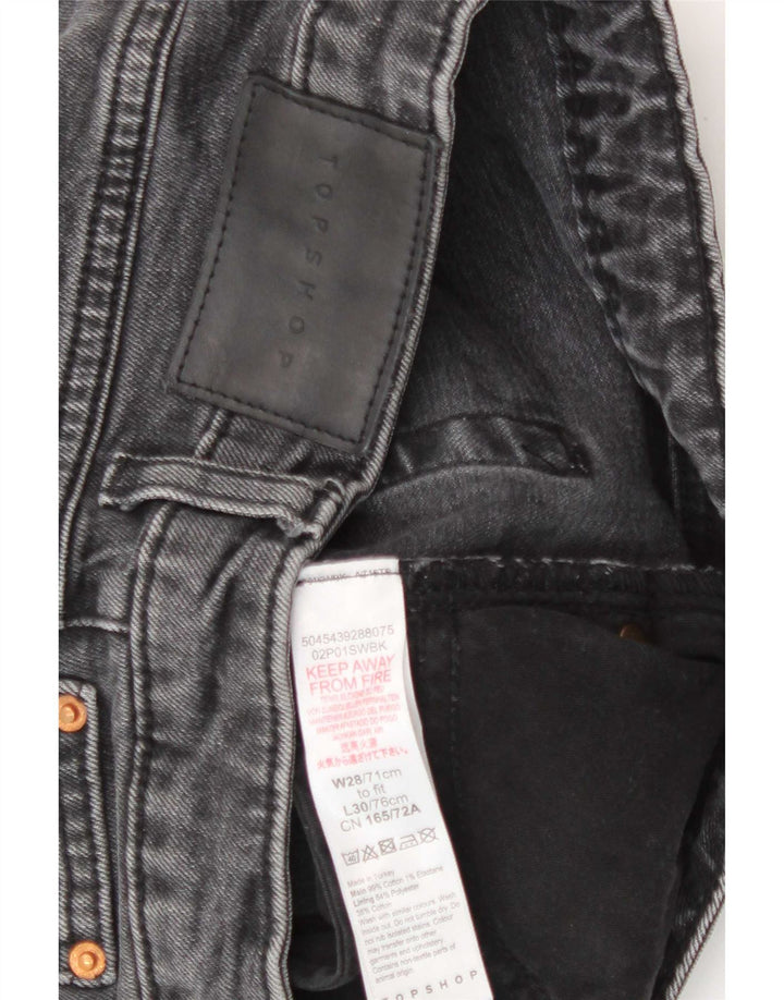 Topshop Pantaloncini di jeans mamma da donna W28 Cotone grigio medio