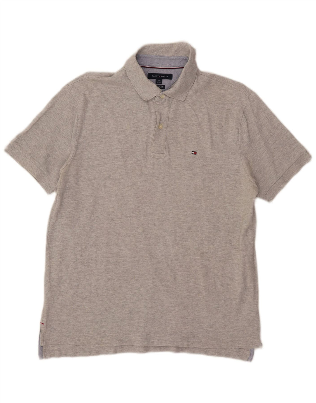 Polo da uomo Tommy Hilfiger vestibilità classica in cotone grigio medio