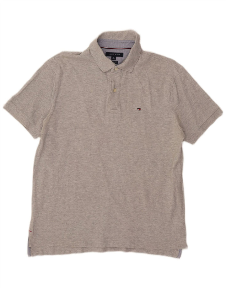 Polo da uomo Tommy Hilfiger vestibilità classica in cotone grigio medio