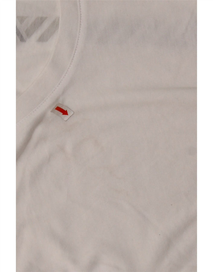 Maglietta grafica corta da donna NEW BALANCE Top UK 10 piccola in cotone bianco