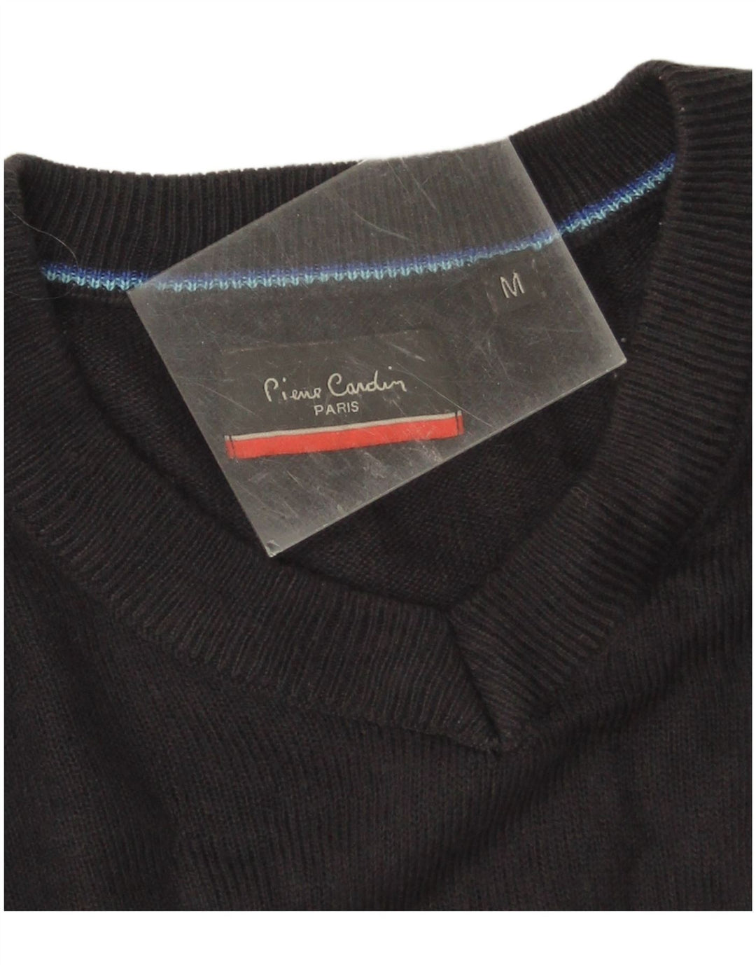 Maglione da uomo con scollo a V Pierre Cardin medio acrilico blu navy