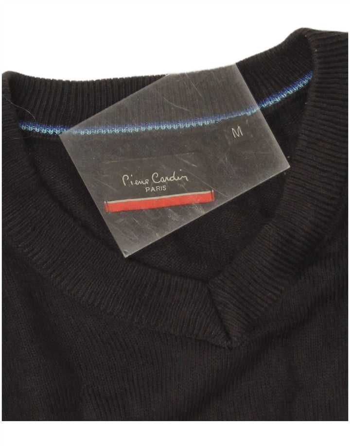 Maglione da uomo con scollo a V Pierre Cardin medio acrilico blu navy