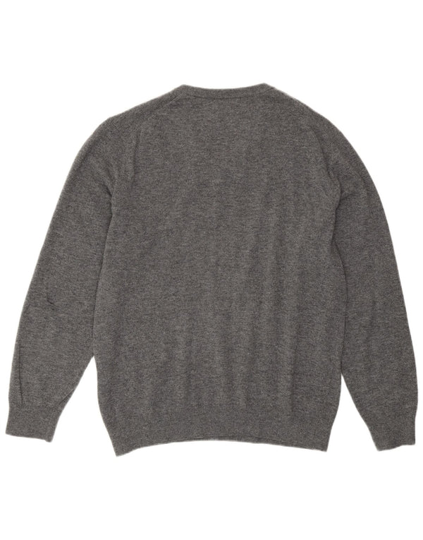 GANT Maglione da uomo con scollo a V XL in lana d'agnello grigia