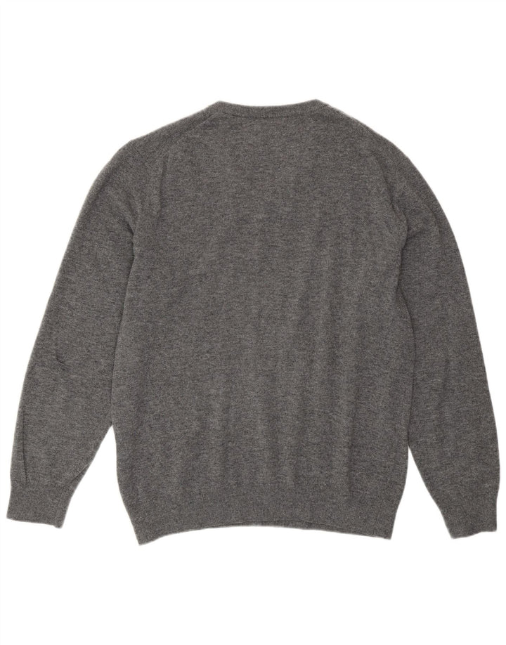GANT Maglione da uomo con scollo a V XL in lana d'agnello grigia