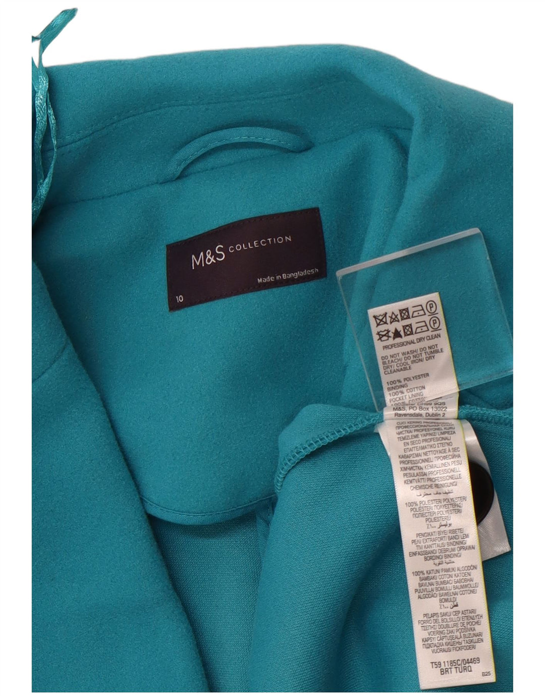 Soprabito da donna MARKS & SPENCER UK 10 piccolo poliestere blu