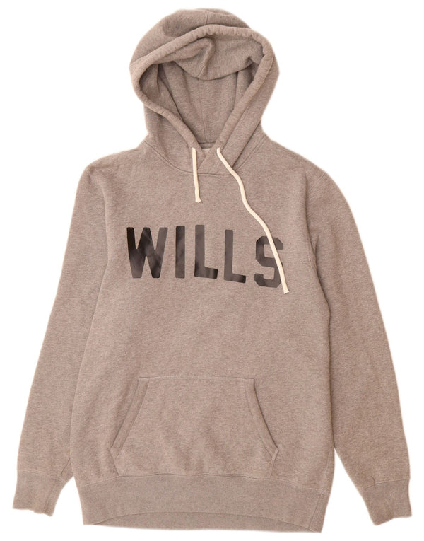 JACK WILLS Felpa con cappuccio grafica da uomo XS Cotone grigio
