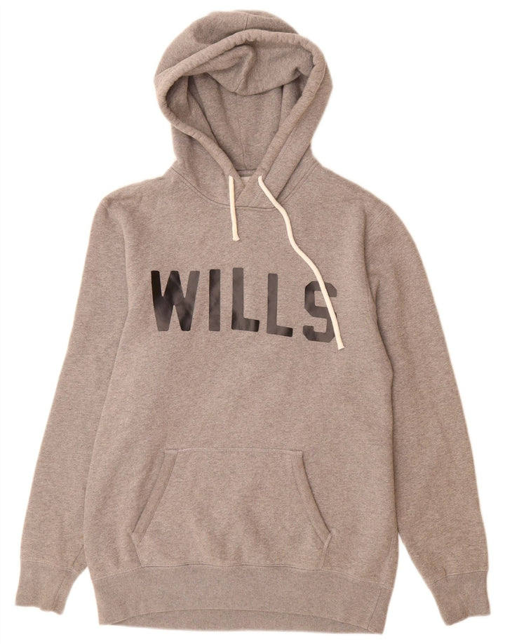JACK WILLS Felpa con cappuccio grafica da uomo XS Cotone grigio