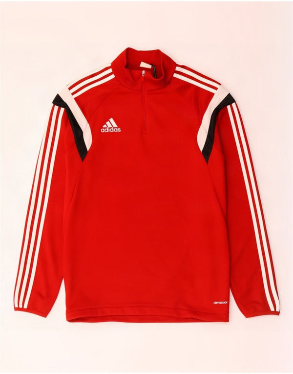 Adidas Uomo Climacool Pullover Tuta Top Rosso Medio Colorblock