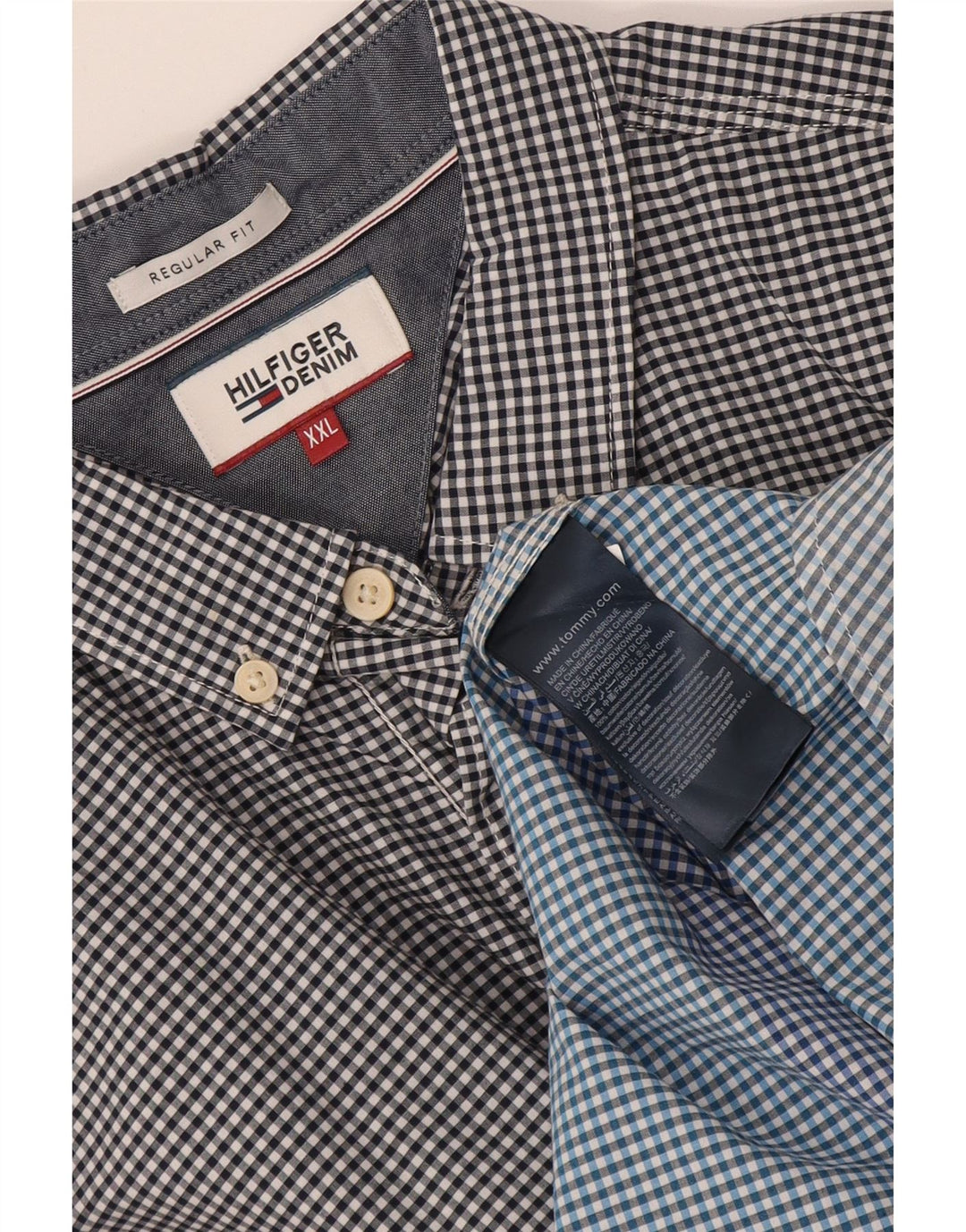 Camicia da uomo Regular Fit Tommy Hilfiger 2XL in cotone a quadretti multicolore